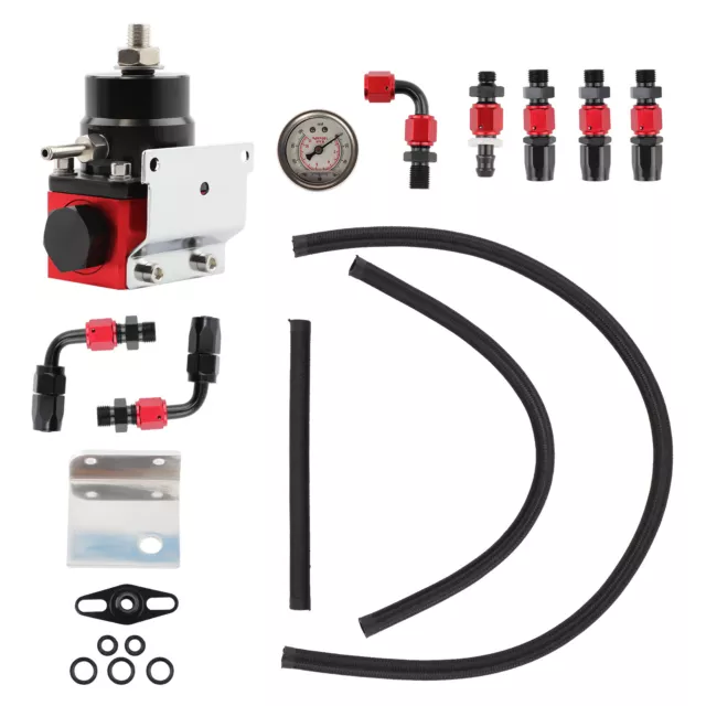 Universal Kraftstoffdruckregler Kit mit Manometer 160psi Guage -6AN Fitting