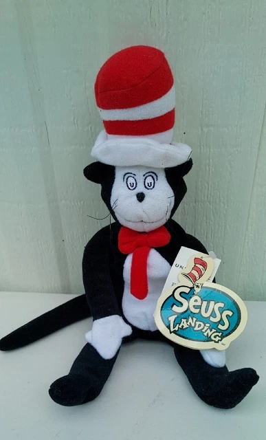 Vintage The Cat In The Hat Bean Bag Plush Toy Seuss Landing 1998 with Tags 12"