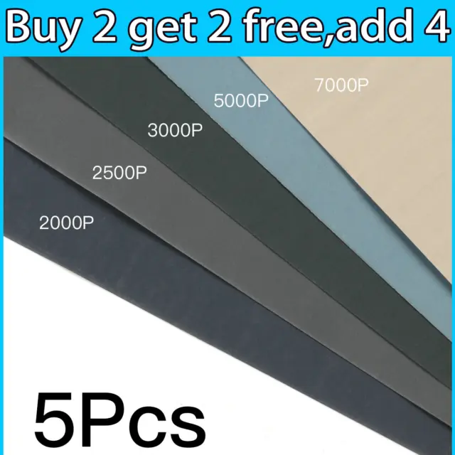 5Pcs/set Wet and Dry Sand Paper Mixed Assorted DIY Grit 2000 2500 3000 5000 7000