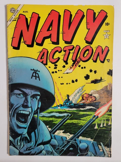 Navy Action #1 (Vg) 1954 "First Blood!" Golden Age Atlas War Comics