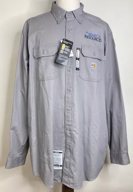 Vintage Carhartt FR Fire Resistant Button Up Shirt Mens XLT Tall Workwear NWT