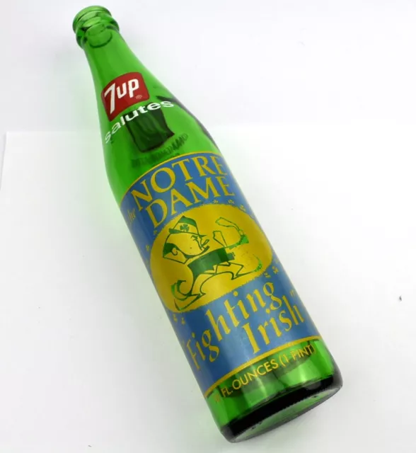 7up Bottiglia USA 1973 Notre Dame Fighting Irlandese American Gioco Del Calcio