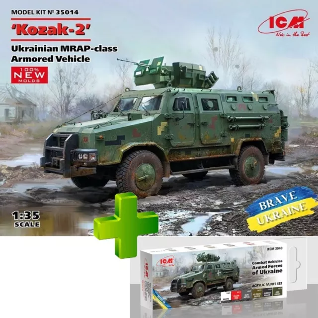 ICM35014+Paint Scale model kit 1:35 Kozak-2 Ukrainian MRAP-class Armored Vehicle