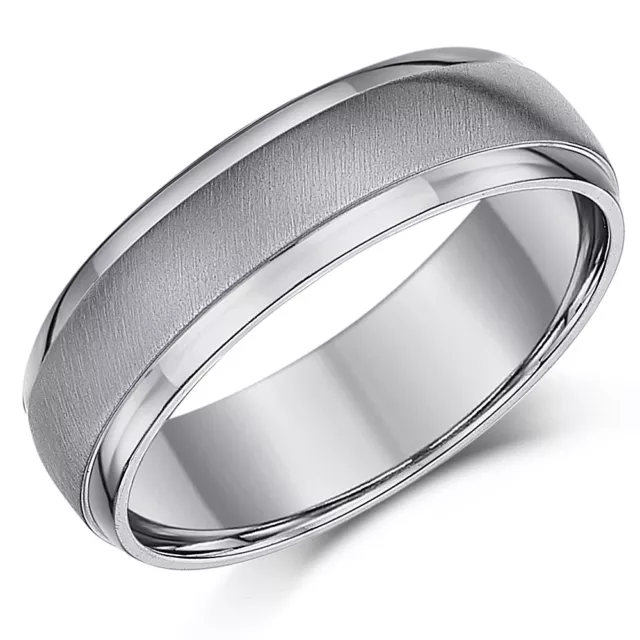 Titanium Matt & Polished Wedding Engagement Ring 6mm Band Men's/Ladies Band