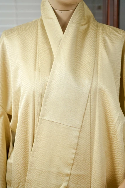Dear Vanilla Japanese Silk Kimono Women's Robe Gown Authentic Japan Vintage Mint 3