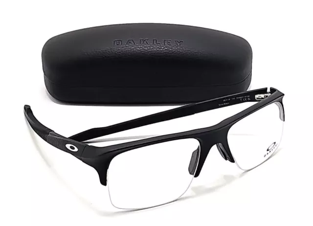Oakley Plazlink OX8061-0156 Satin Black Half-Rim Square  Eyeglass Frame 56-19