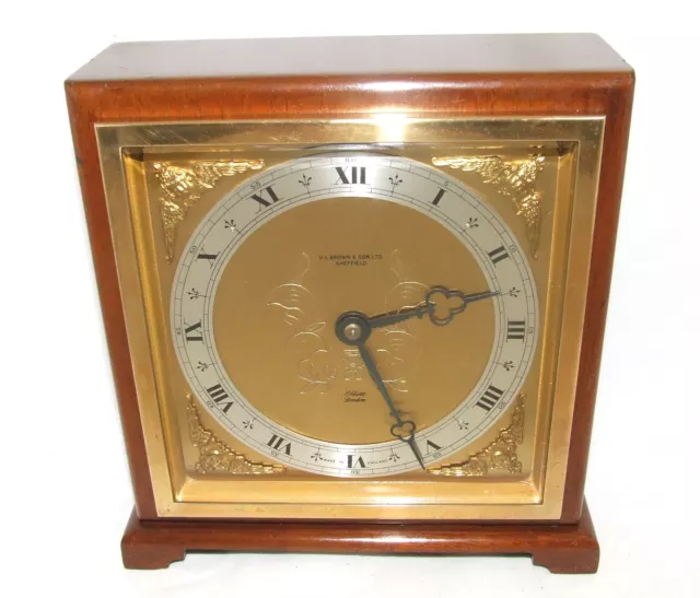 Large ELLIOTT LONDON Walnut Bracket Mantel Clock : H L BROWN & SON LTD SHEFFIELD 2