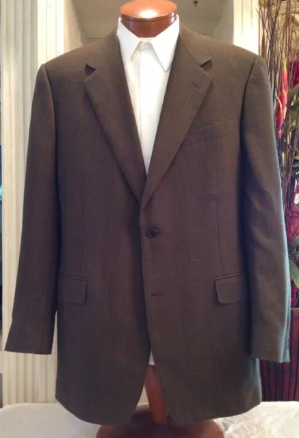 Canali Mens Brown Plaid Wool Sport Coat Blazer Sz. 44 L Excellent!