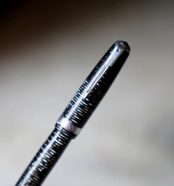 Stylo Plume Parker 75 Florence En Vermeil 925 - Plume Or 18 Carats - Cabochon Noir - Occasion