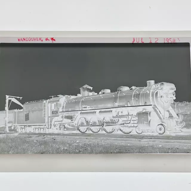 Original Negative Canadian National Railway CNR #6009 4-8-2 Vancouver, BC 7/54