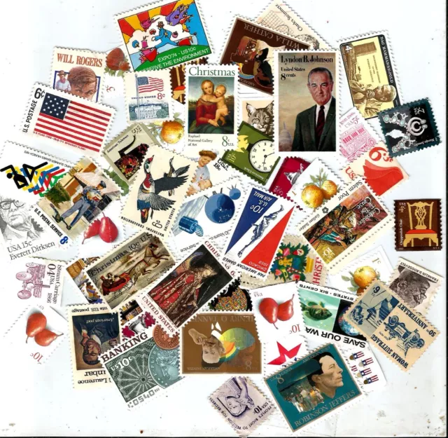 Large Lot Of 50  Uncancelled  Stamps Us Mixed  Issues Off Paper...