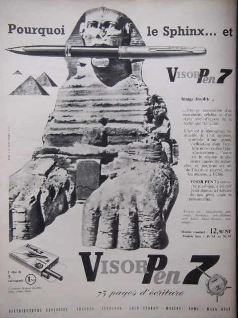 1961 Press Advertisement Why The Sphinx & Visor Pen 7 - Advertising