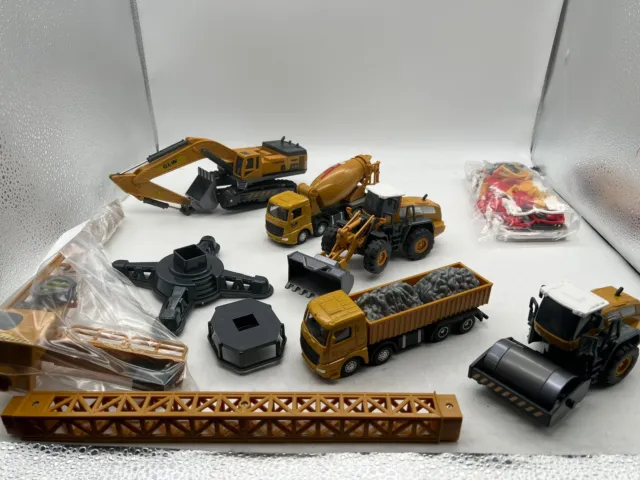 5pck Dump Tank Crane Truck Excavator Diecast Construction Vehicle Toys For Boys