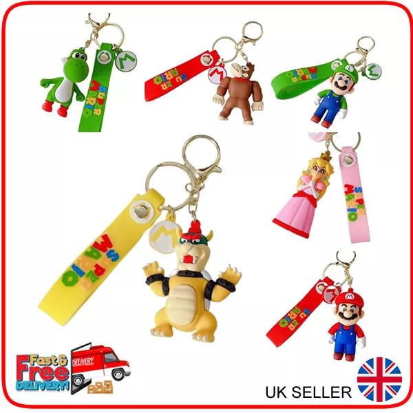 Super Mario Brothers Keychain Keyring Princess Peach Pendant Charming Gift Bag