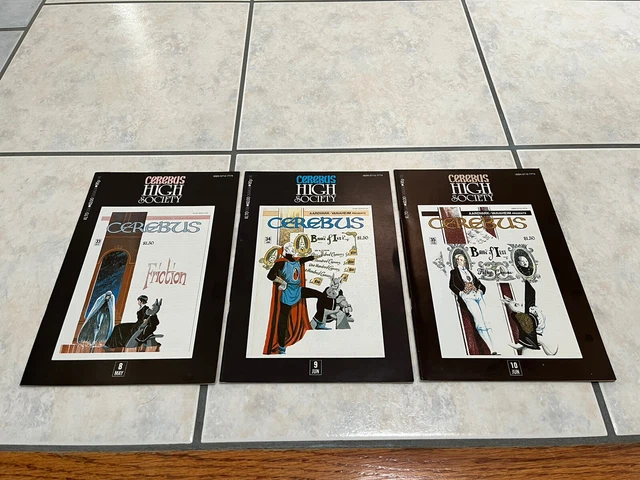 3- Cerebus High Society Aardvark-Vanaheim Comic Books #33,34,35 (8,9,10)Dave Sim