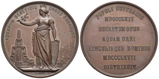 Bronzemedaille 1867 51.54 g. Auf die Eröffnung der Wasserspiele - Fast Stgl