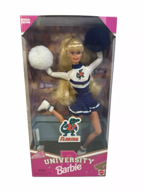 Barbie University of Florida Gators Cheerleader Doll Cheerleading Bendable NRFB