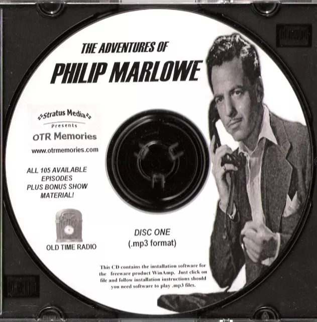 ADVENTURES OF PHILIP MARLOWE - 126 Shows Old Time Radio In MP3 Format OTR 3 CDs