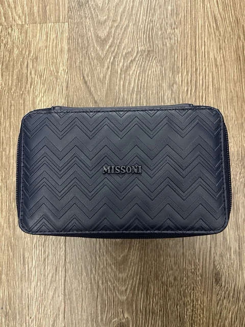 Kit De Voyage Missoni Delta One First Class - Nécessaire En Cuir Bleu Neuf