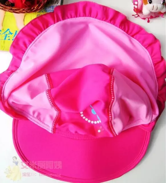 NEW Lycra Sun Surf Hat Toddler Kids Girls Child Cap Beach Swimming Pool UPF 50+ 3