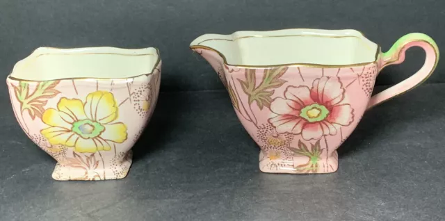 RARE 1930s Royal Winton Grimwades PINK PRIMROSE CHINTZ Porcelain Creamer Sugar