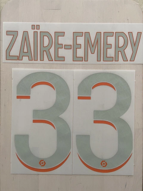 Flocage Officiel PSG Zaire-Emery N°33 – 3ème Maillot UCL 2023/2024, Adulte, Monblason