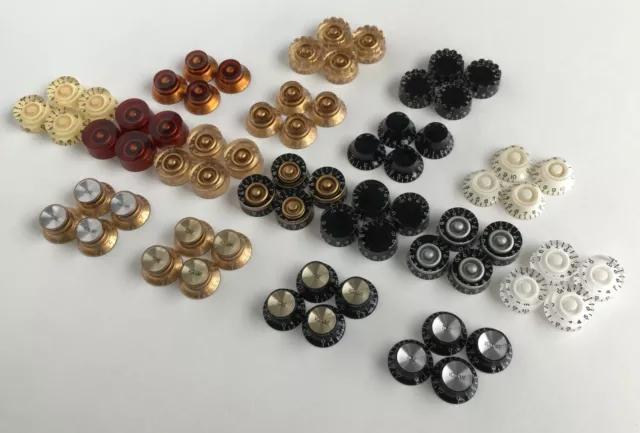 Guitar /Bass Knobs: Bell, Speed, Reflector, Top Hat; 24 spline CTS fit ++colours