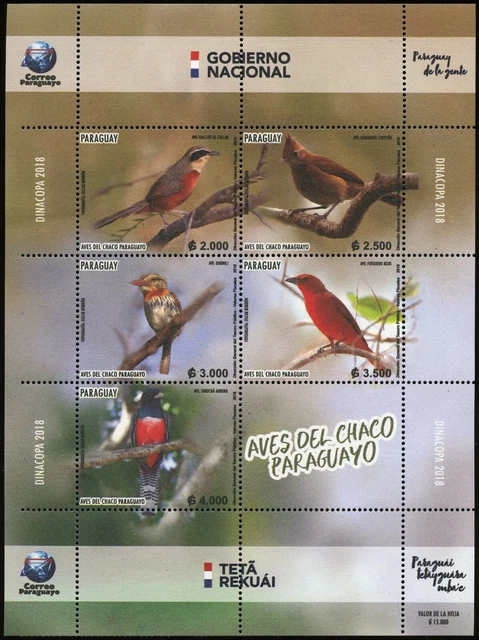 Paraguay 2018 Exotische Vögel Birds Block Postfrisch MNH