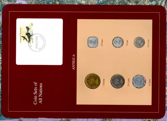 Coin Sets of All Nations Antigua E.C. 1981-1989 UNC 25 cent 1986 JUN 10 1988