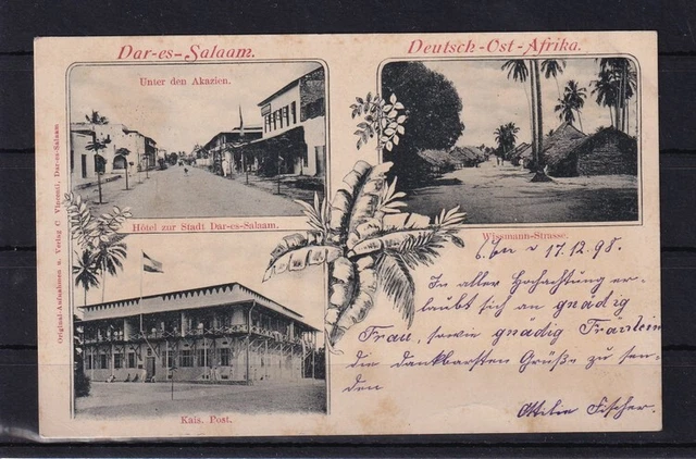 H519) AK Ansichtskarte Kolonie DOA Deutsch-Ostafrika Dar-Es-Salaam Hotel Postamt