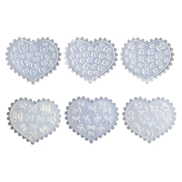 6Pcs 3D Silicone Mold Nail Art Carving Mold Suitable for Diy Nail Art Decoration