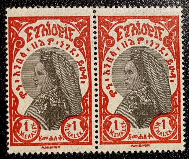 Ethiopia Äthiopien Zauditu Äthiopische Kaiserin Ein Paar Marken 1926 Postfrisch