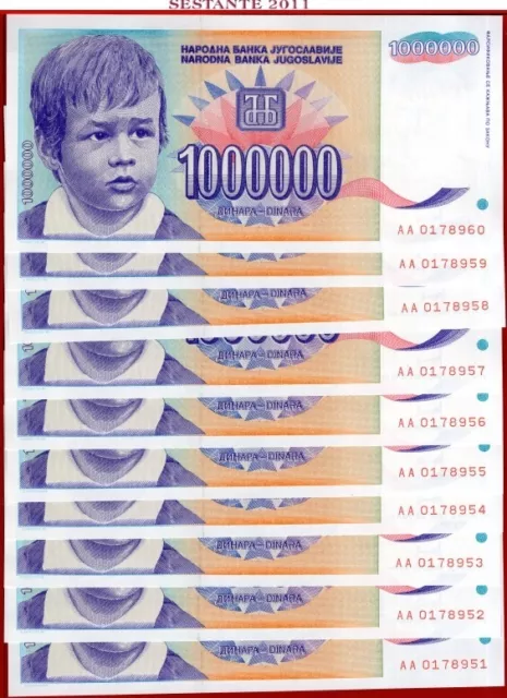 YUGOSLAVIA 1.000.000 1000000 DINARA 1993 P 120 UNC free shipping from 100$