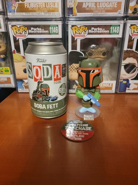 Funko Pop Soda  Star Wars 2022 Celebration Boba Fett Chase Gitd Vinyl Figure