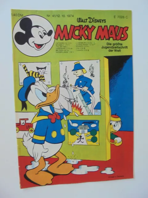 1x Comic -Micky Maus Nr. 41 - 1974 - Walt Disneys - Z. 1-2