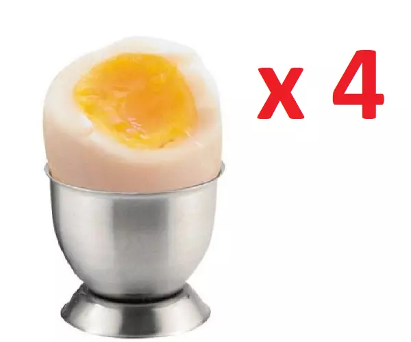 Sunnex 4 PIECES BOILED EGG CUPS SET STAINLESS STEEL STYLISH HOLDER STAND