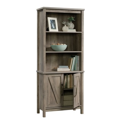 Better Homes  Gardens Modern Farmhouse Library Bookcase with Doors, Rustic Gray 12