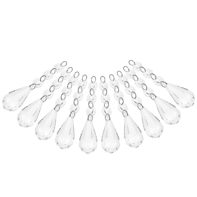 20 un. adornos de gota de cristal con hebras de guirnalda de diamante
