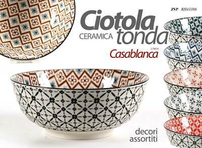 Casablanca CIOTOLA TONDA MULTIUSO CASABLANCA 11*11*3,5CM CERAMICA DECORATA COLORI ASSORTITI 