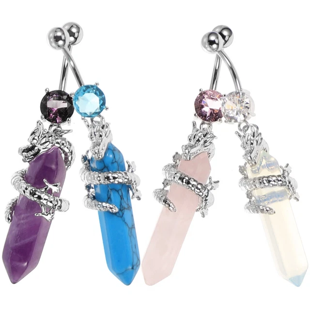 4 piezas Anillos Abdomen Mujer, Anillo Umbilical Decorativo, Adolescente,