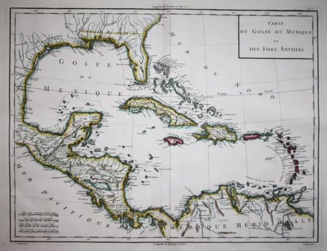 Gulf of Mexico America Caribbean West Indies Bahamas map Mentelle Chanlaire 1797