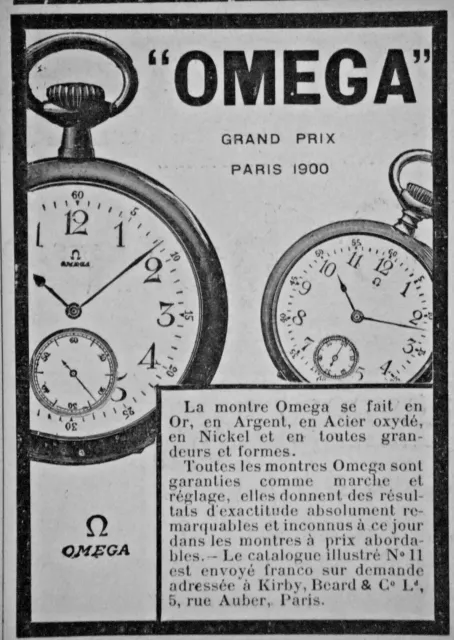 1903 Omega Grand Prix Paris 1900 Press Advertisement Watches - Advertising