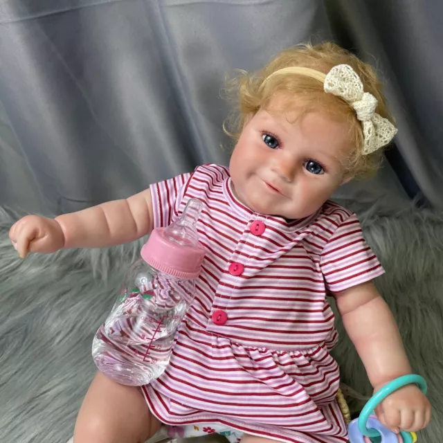 50CM Reborn Baby Doll Maddie Handrooted Blonde Hair girl Handcrafted Gifts