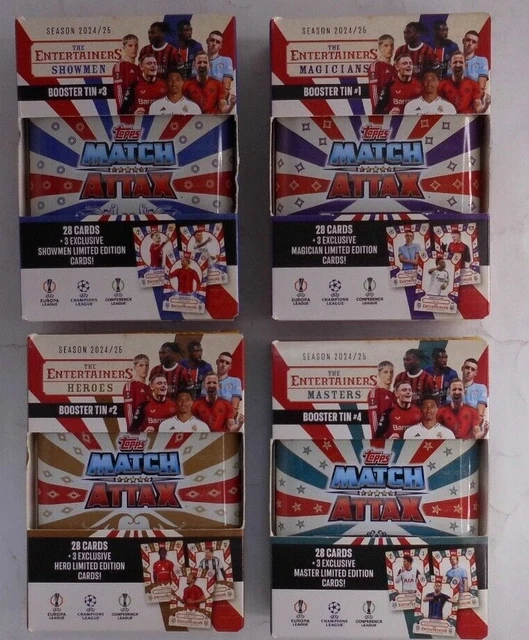 Topps Match Attax 24/25 - Booster Tin Bundle - Exclusive! All 4 Booster Tins in this year's Match Attax collection