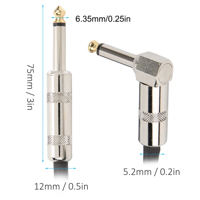 Câble Guitare Angle Droit 6,35 Mm Câble Amplificateur Audio Professionnel Bucks