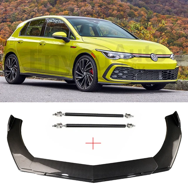 Front Bumper Lip + Strut Rods carbon fiber For Volkswagen Golf Jetta Passat GTI