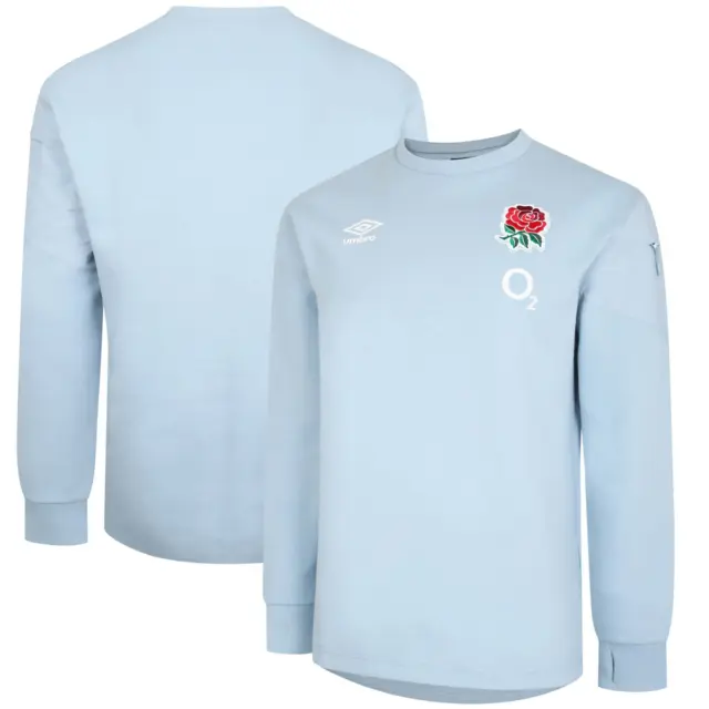England Rugby Kid's Sweatshirt (Size 11-12y) Umbro Travel Blue Sweat Top - New