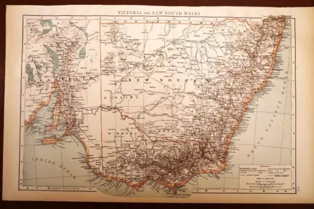 1895 Antique "The Times" Atlas Map Of Victoria & New South Wales-Australia