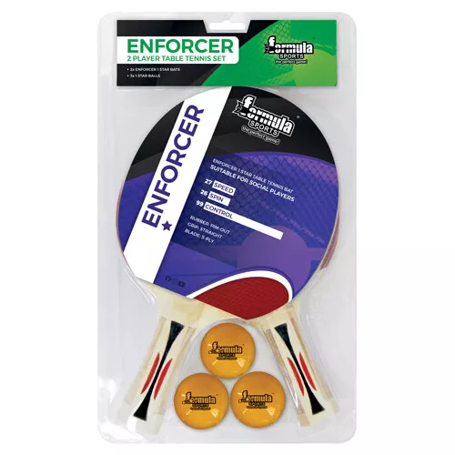 Formula Sports Enforcer 2 Player Table Tennis Ping Pong Set 2 Bats 3 Balls Gift