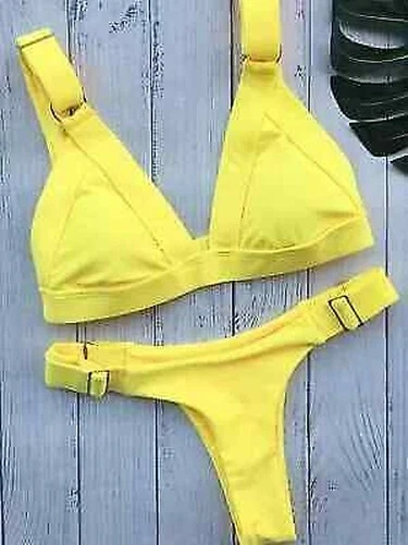 Wikini Moda MODE MER COSTUME Deux Pièces Bikini Triangle Jaune Mini Slips 6149 EUR ...